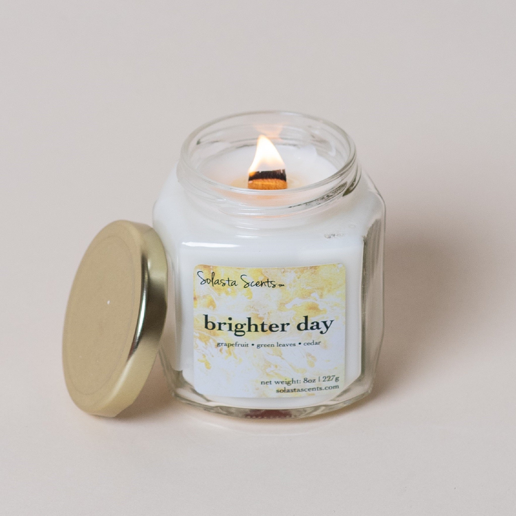 Brighter Day - Luxury Coconut Wax | Wooden Wick Candle - Solasta Scents