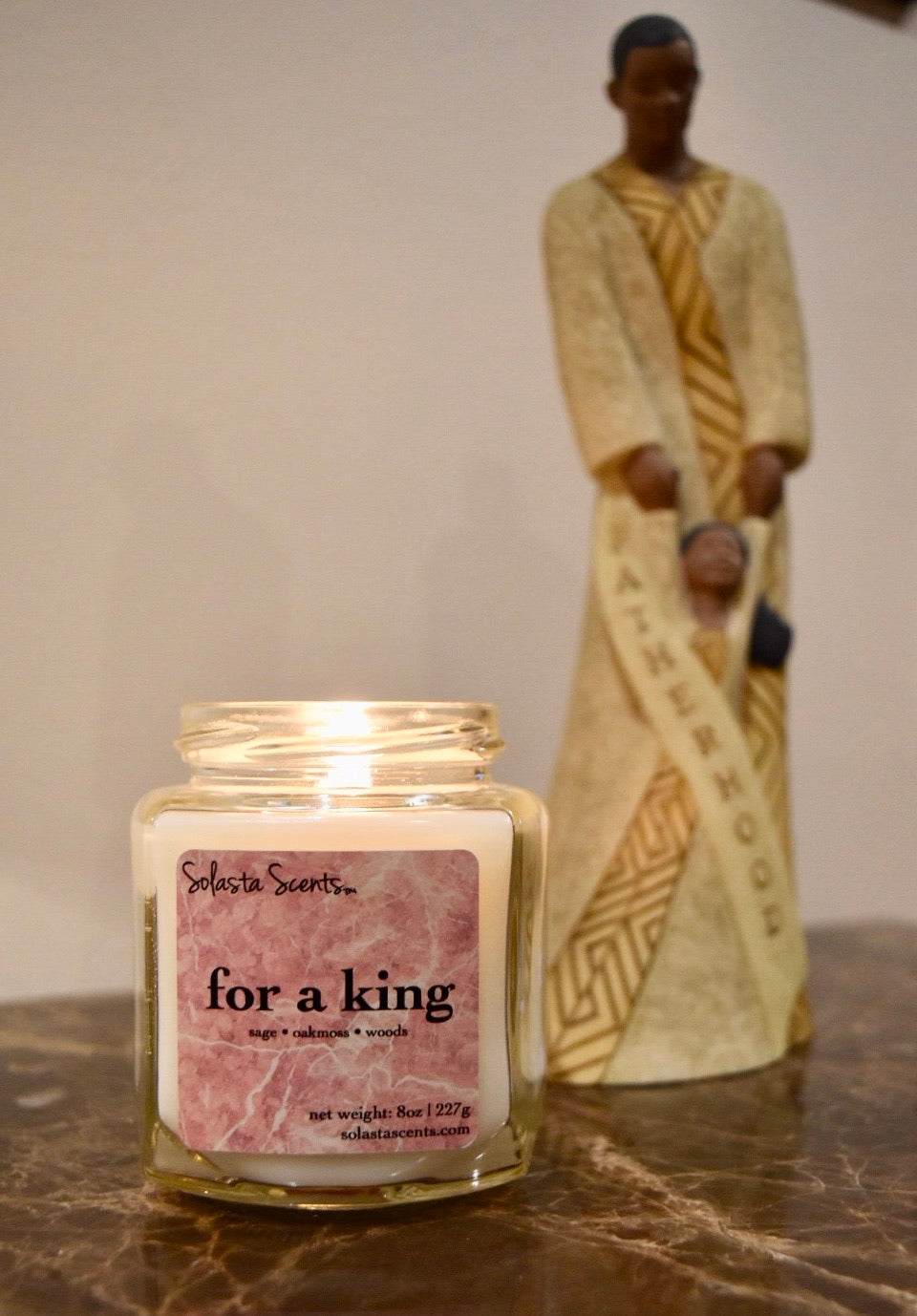 For a King - Luxury Coconut Wax | Wooden Wick Candle - Solasta Scents