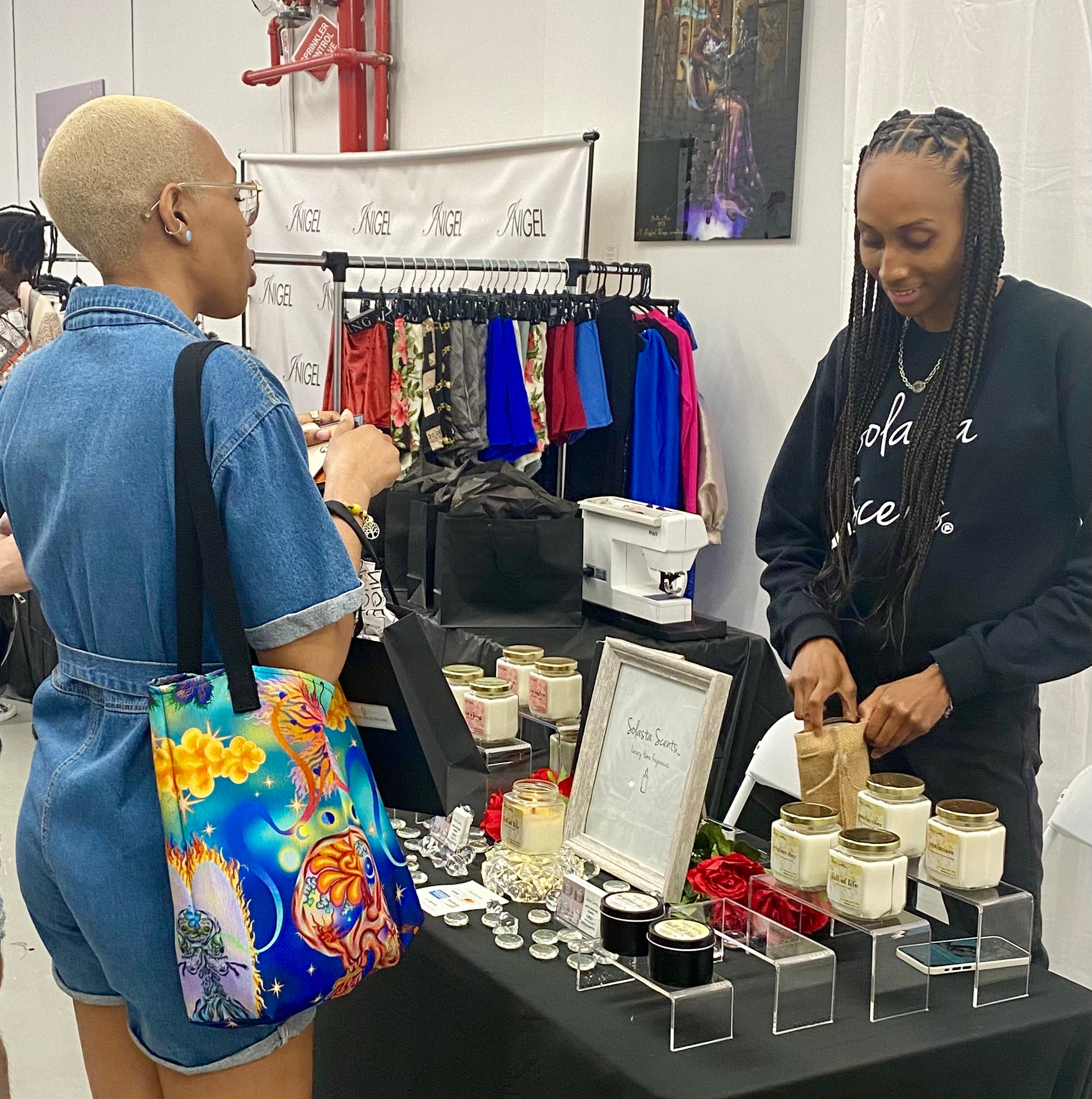 Solasta Scents® at pop-up events.