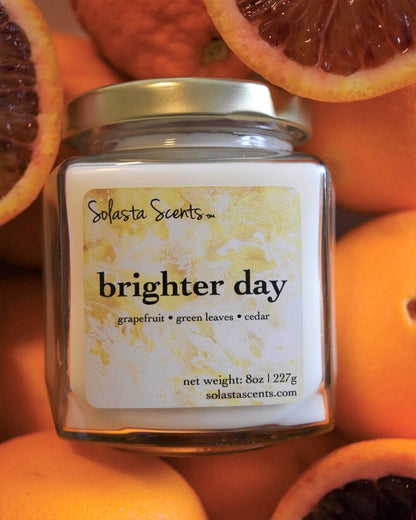 Brighter Day - Luxury Coconut Wax | Wooden Wick Candle - Solasta Scents