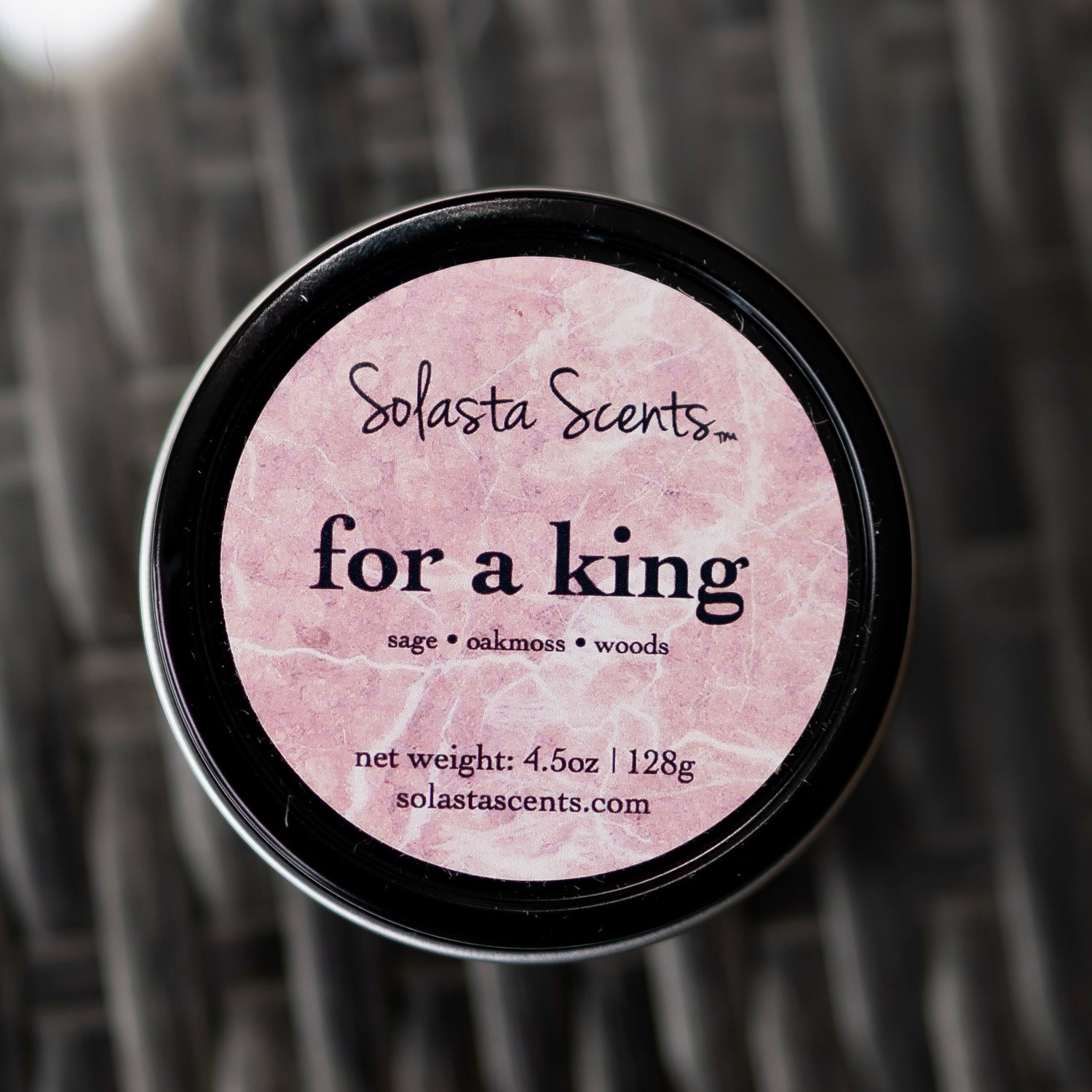 For a King - Luxury Coconut Wax | Black Travel Candle - Solasta Scents