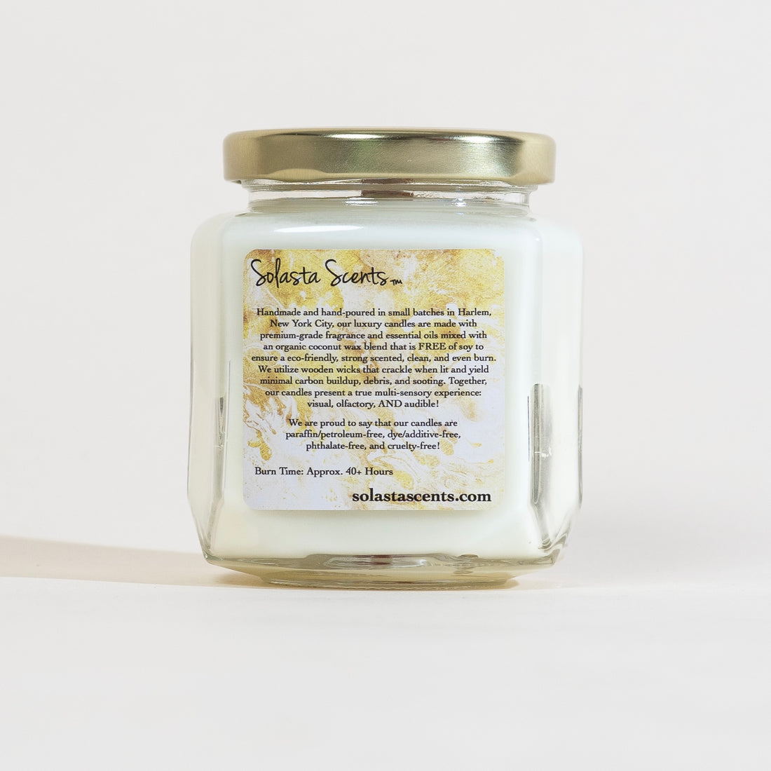Solasta Scents - Luxury Coconut Wax | Wooden Wick Candle (Back Label for Level Up Collection)