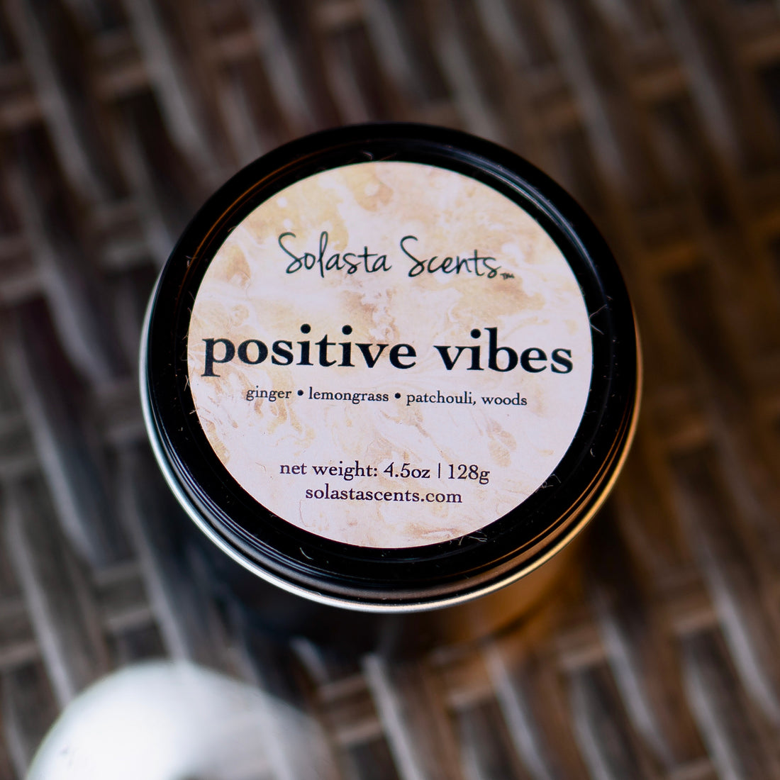 Positive Vibes - Luxury Coconut Wax | Black Travel Candle - Solasta Scents