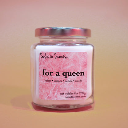 For a Queen - Luxury Coconut Wax | Wooden Wick Candle - Solasta Scents